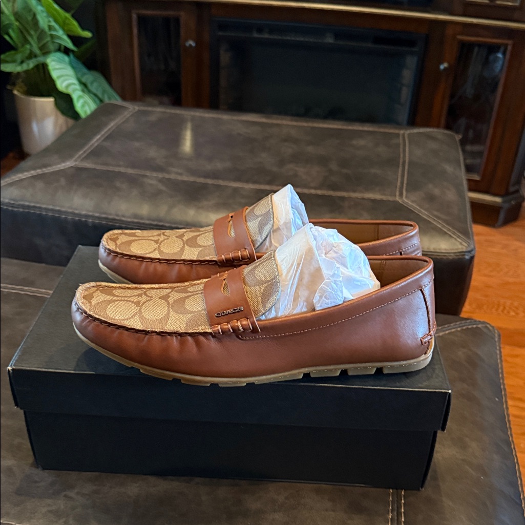 Coach Tan And Brown Men's Loafers